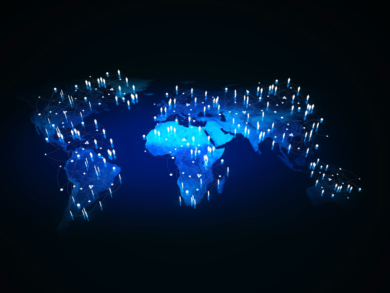 Global Network 3d render background